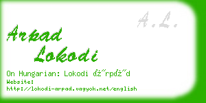 arpad lokodi business card